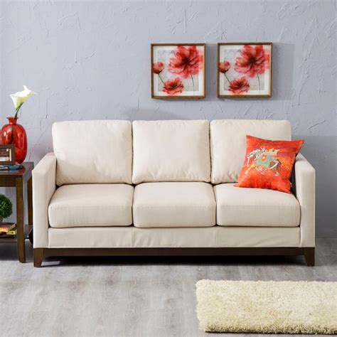Buy Adalyn Miami Fabric 3-Seater Sofa - Beige from Home Centre at just ...