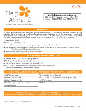 Takeda Patient Assistance Program - Fill and Sign Printable Template Online