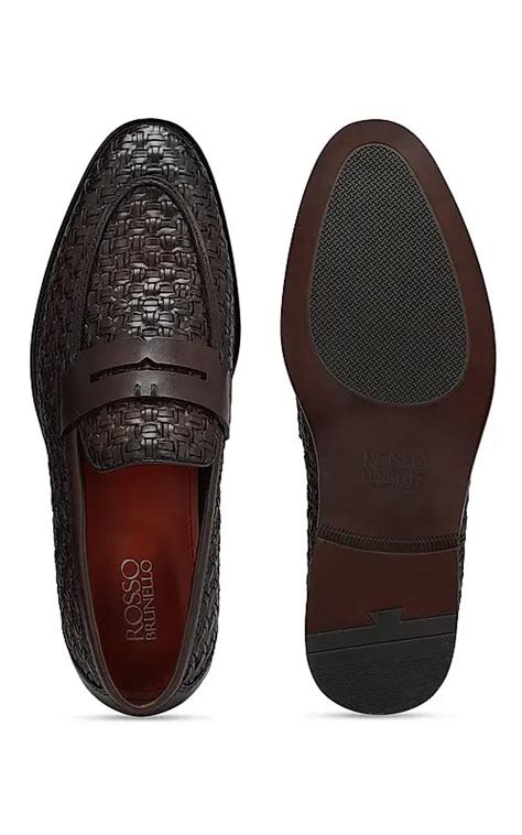 Coffee Textured Leather Loafers – Rosso Brunello Leathers Pvt. Ltd.