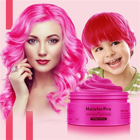 HaiolorPro Pink Temporary Hair Color Dye Wax Washable，Non Permanent ...