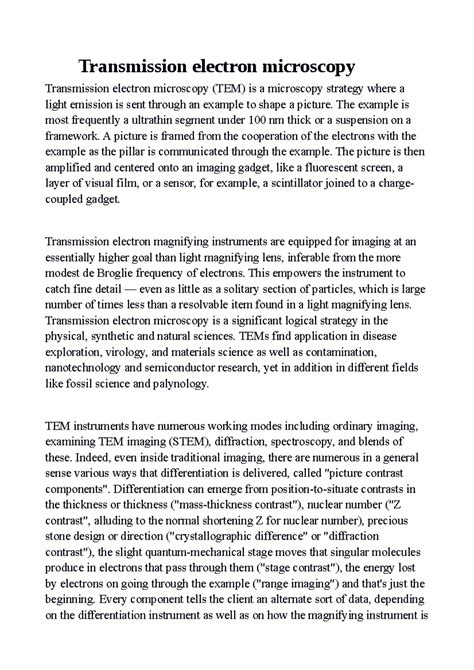 Transmission electron microscopy - Transmission electron microscopy ...