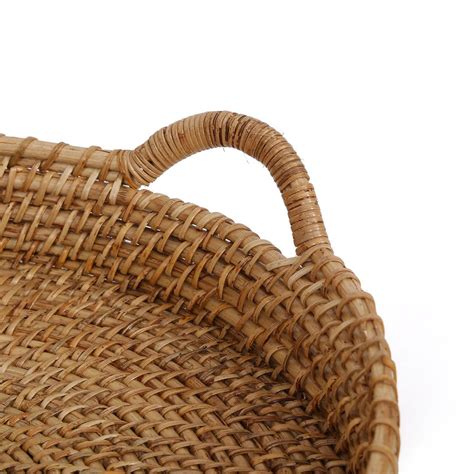 Buy Aspen Rattan Round Tray With Handle online in India – Home4u