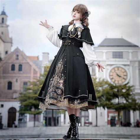【正規品 予約品2月8日発送】シックロリータ 修道院モチーフ ケープ付きロング丈セットアップ（ブラウス・ジャンパースカート） | ロリータ ...