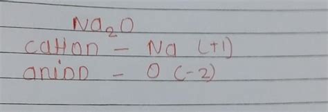 Write cation and anion Na2O - Brainly.in