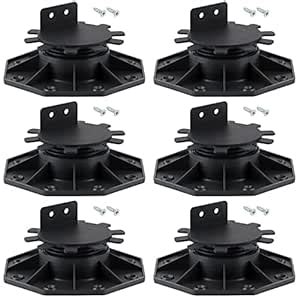 Singvon 6 Pcs Joist Support Pedestals, Adjustable Decking & Flooring ...