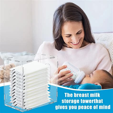 Breast Milk Storage Tower Clear Breast Milk Freezer Storage Organizer ...