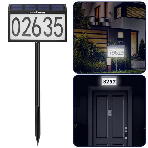Solar Lighted House Numbers for Outside, EnSoleille Waterproof LED ...