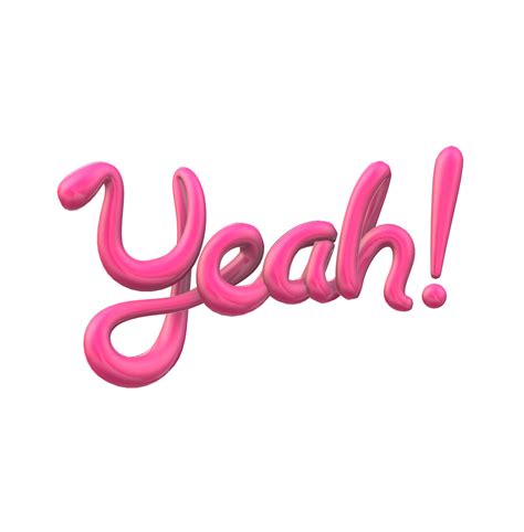 Yeah 3D Lettering on a Transparent background 22419467 PNG