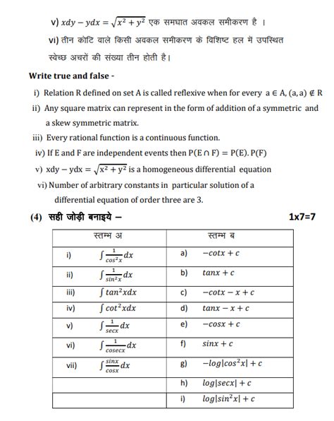 MP Board Class 12 Mathematics Question Paper 2024 with Solutions