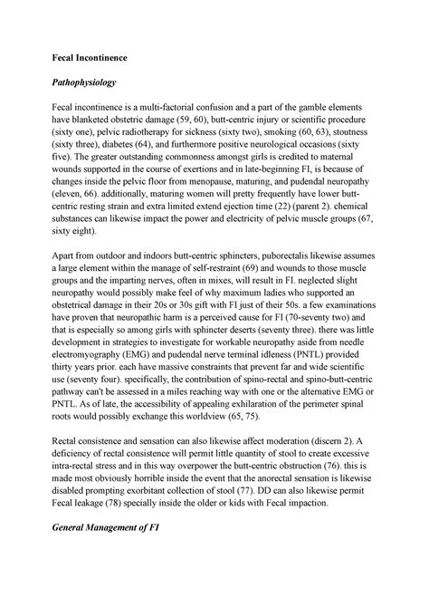 Fecal Incontinence - Fecal Incontinence Pathophysiology Fecal ...