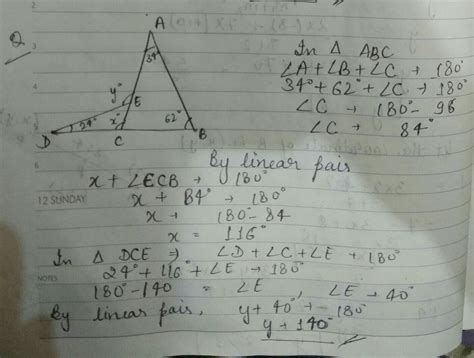 using information given the figure claculate the value of x and y ...