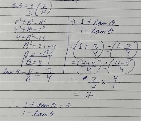 If sin θ is = 3/5, then find the value of 1 + tan θ divided by 1 - tan ...