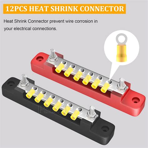 Buy PSEQT 6 Terminal Bus Bar Ground Power Distribution Terminal Block ...