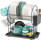 MAJALiS Dish Drying Rack, 2 Tier Dish Drainer Rack with Drip Tray and ...