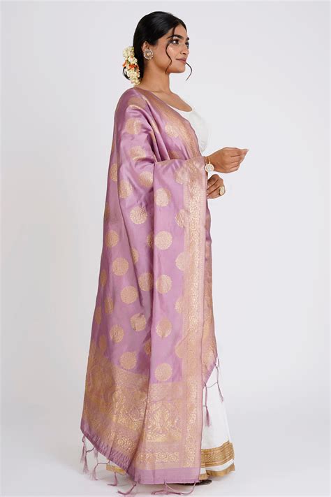 Teejh Devi Mauve Banarasi Dupatta