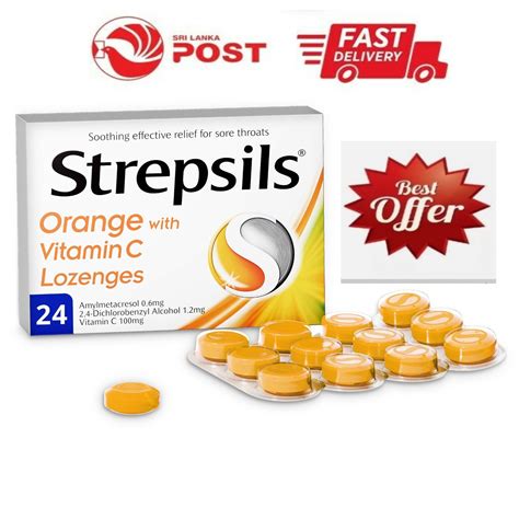 Buy STREPSILS Orange with Vitamin C 24 LOZENGES for Sore throats from ...