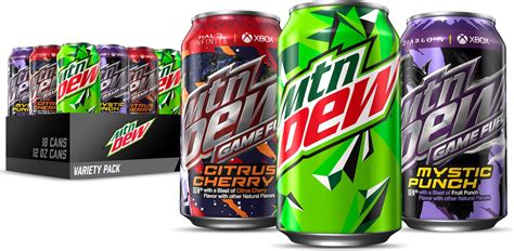 Amazon.com: Mountain Dew Game Fuel 3 Flavor Variety Pack (Citrus Cherry ...