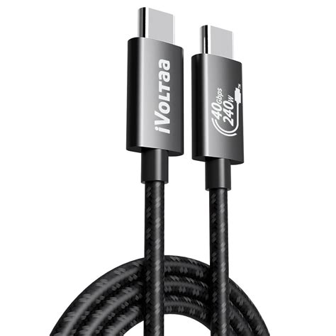 iVoltaa 240W USB C to C Cable 40Gbps USB4, 8K Video, 2nd Gen E-Marker ...