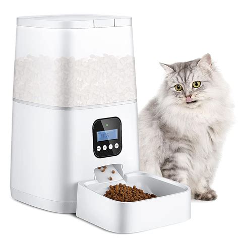 Automatic Cat Feeders, Farexon 5L Auto Pet Feeder Dry Food Dispenser ...
