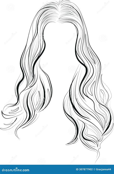 Minimalist Black and White Female Hairstyle Vector Lineart Illustration ...