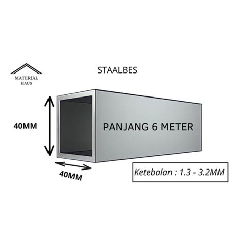 Jual Besi Hollow/Holo Staalbes 40mm X 40mm X 1.3 - 3mm panjang 6 meter ...