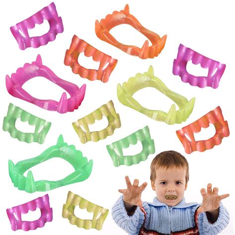 ArtCreativity Neon Vampire Fangs for Kids and Adults, Bulk Pack of 144 ...