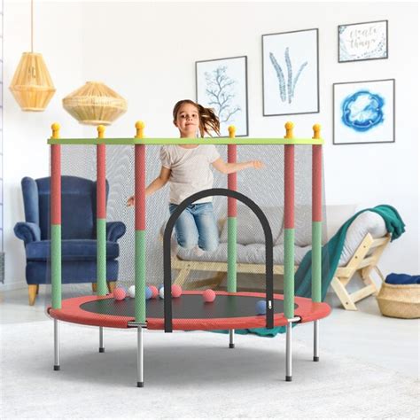 FUFU&GAGA 4.59 Feet kids trampoline with safety enclosure at Lowes.com