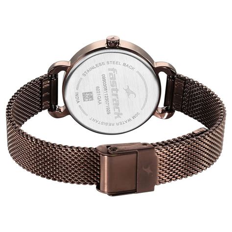 Fastrack Pulse Quartz Analog Brown Dial Stainless Steel Strap Watch for ...