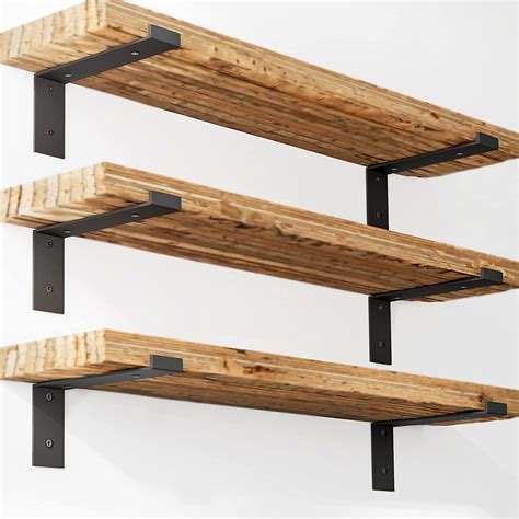 Black Floating Shelf Bracket 12 Inch, 6 Pack Heavy Duty Shelves ...