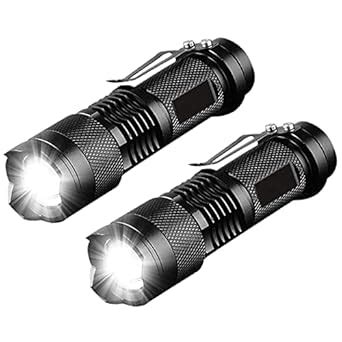 LED Torch,2 Pack Mini Hand Flashlight 350 Lumens 3 Modes Portable LED ...