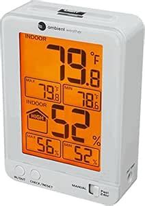 Ambient Weather WS-2063-W Indoor Temperature And Humidity Monitor With ...