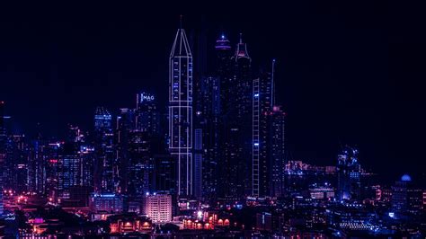 City at Night Background 4K 的图像结果