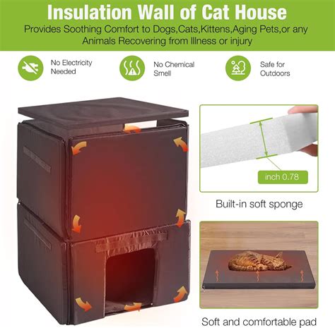 GUTINNEEN Cat House with Insulated Liner Feral Kitty Shelter India | Ubuy