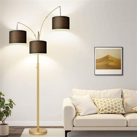 Nintiue Dimmable Floor Lamp - 3 Lights Gold Floor Lamps For Living Room ...