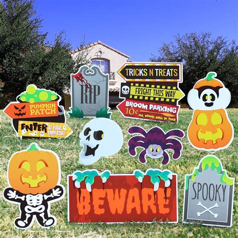 Buy JOYIN Halloween Outdoor Decorations, Corrugate Yard Stake Signs for ...