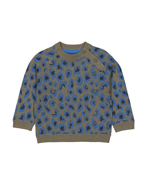 Buy Boys Full Sleeves Sweater Leopard Print - Khaki Online at Best ...