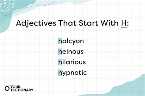 Adjectives That Start With "H" | List of Adjectives | YourDictionary