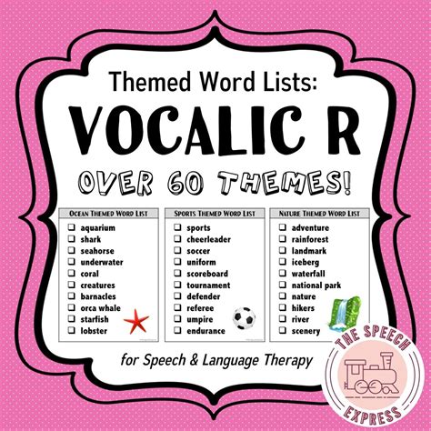 Speech Therapy Word Lists For Adults