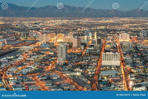 Downtown Las Vegas Aerial View Aerial View Of Downtown Las Vegas At