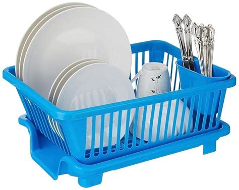 3 in 1 Medium Durable Plastic Kitchen Sink Dish Rack Drainer Drying ...
