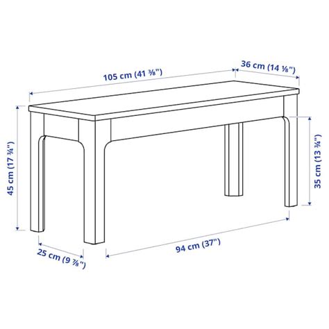 EKEDALEN bench, white, 105x36 cm (413/8x141/8") - IKEA
