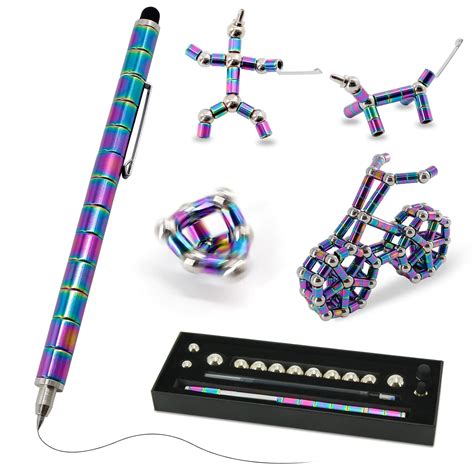 TTzycc Magnetic Pen,Decompression Magnet Metal Pen,Fidget Pen with 13 ...