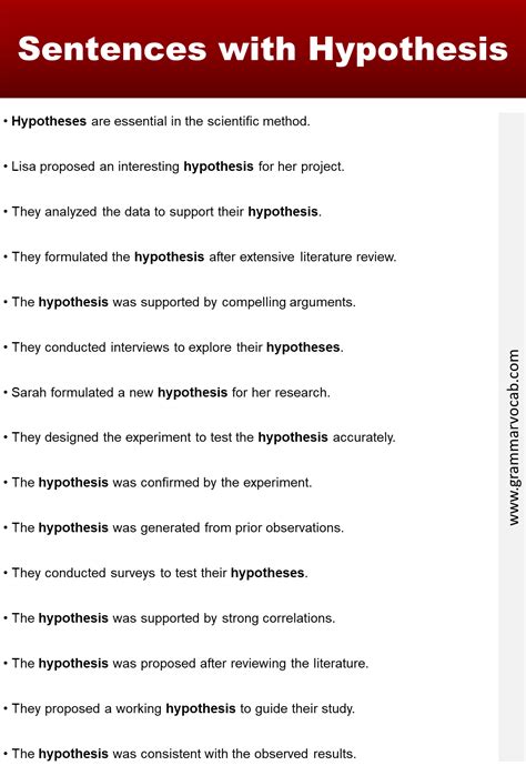 Examples of “Hypothesis” In A Sentence - GrammarVocab