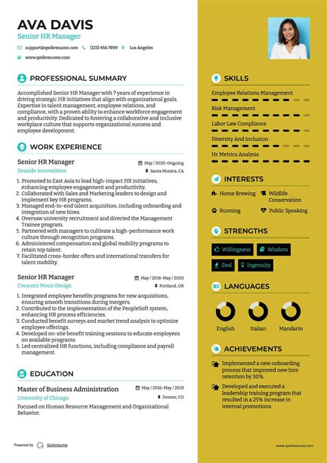 10+ Senior HR Manager Resume Samples & Templates for 2025