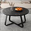 Dream Arts Marbled Laminated Coffee Table Round Tea Table Modern ...