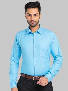 Raymond Men Solid Formal Blue Shirt - Buy Raymond Men Solid Formal Blue ...