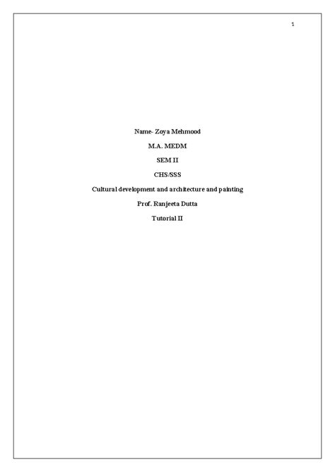 M. MEDM SEM II CHS/SSS: Mughal Architecture & Historical Context of ...