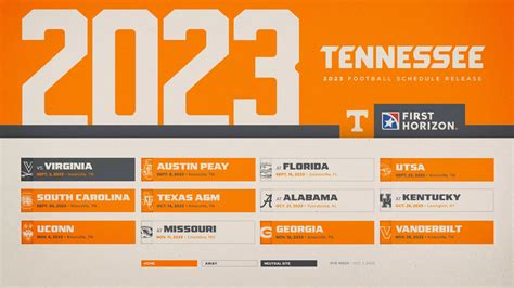 2023 Tennessee Football Schedule Announced - University of Tennessee ...