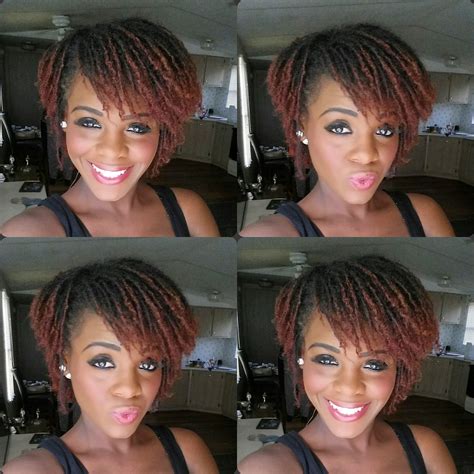 Colored, layered sisterlocks. She is gorgeous! | Short locs hairstyles ...