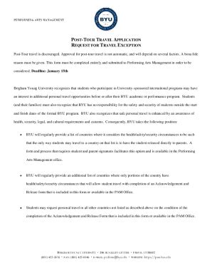 Fillable Online pam byu www.pam.byu.edu wp-content uploadsPOST-TOUR ...